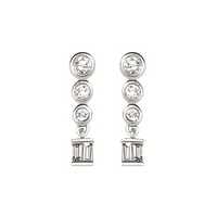 Round Brilliant Diamonds Drop Earrings