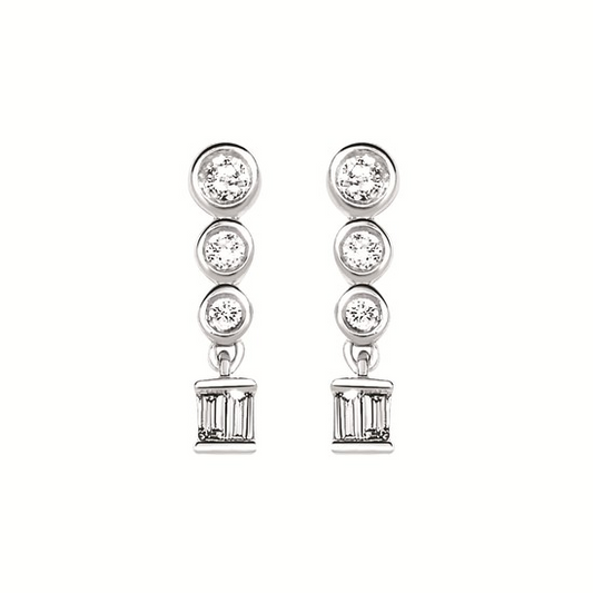Round Brilliant Diamonds Drop Earrings