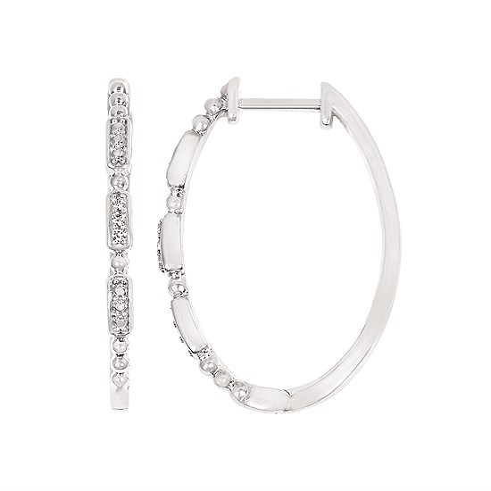 Round Brilliant Diamonds Hoop Earrings