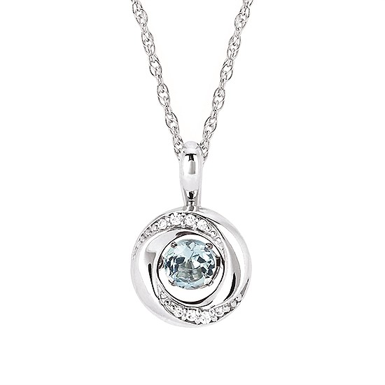 Shimmering Diamonds Aquamarine Drop Pendant