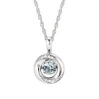 Shimmering Diamonds Aquamarine Drop Pendant
