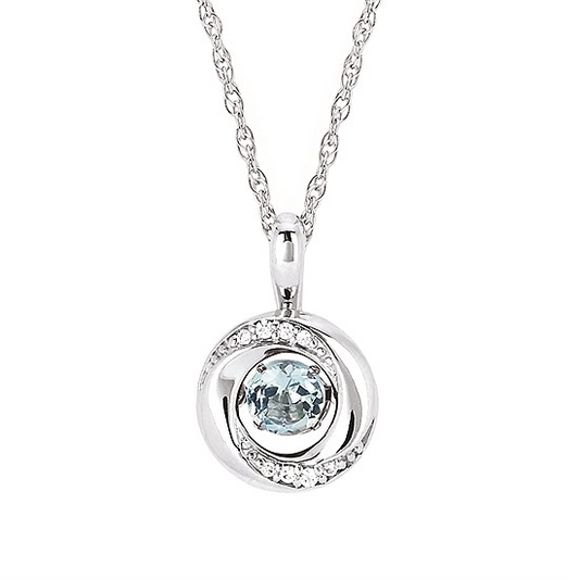 Shimmering Diamonds Aquamarine Drop Pendant