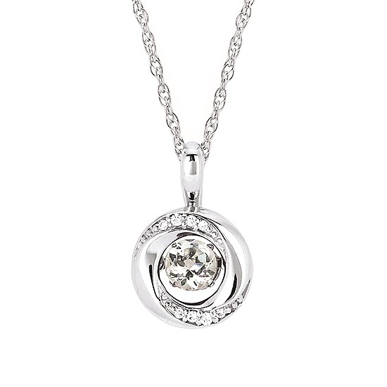 Shimmering Diamonds Sapphire Drop Pendant