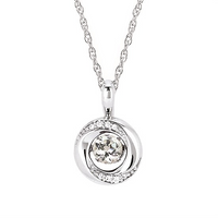 Shimmering Diamonds Sapphire Drop Pendant