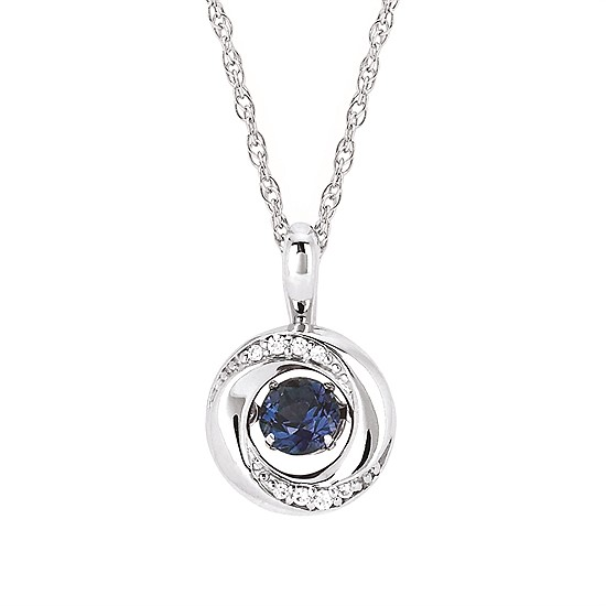 Shimmering Diamonds Sapphire Drop Pendant