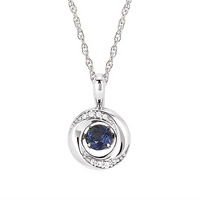 Shimmering Diamonds Sapphire Drop Pendant