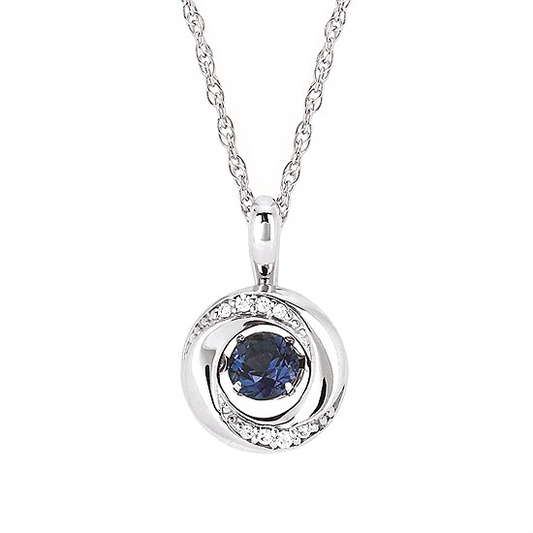 Shimmering Diamonds Sapphire Drop Pendant