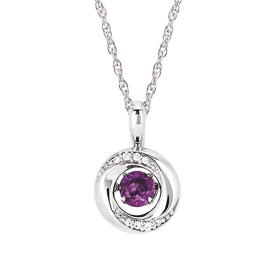 Shimmering Diamonds Amethyst Drop Pendant