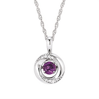 Shimmering Diamonds Amethyst Drop Pendant