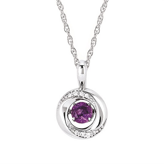 Shimmering Diamonds Amethyst Drop Pendant