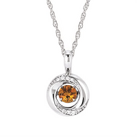 Shimmering Diamonds Citrine Drop Pendant