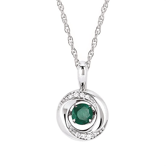 Shimmering Diamonds Emerald Drop Pendant