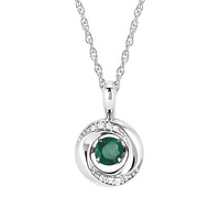 Shimmering Diamonds Emerald Drop Pendant