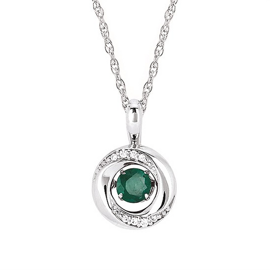 Shimmering Diamonds Emerald Drop Pendant