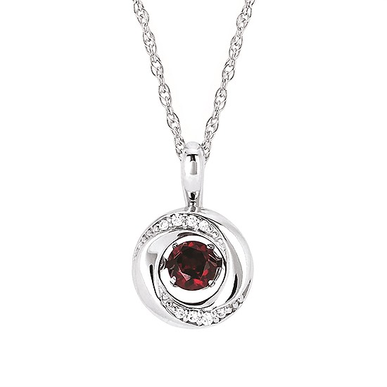 Shimmering Diamonds Garnet Drop Pendant