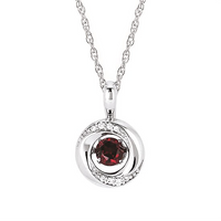 Shimmering Diamonds Garnet Drop Pendant
