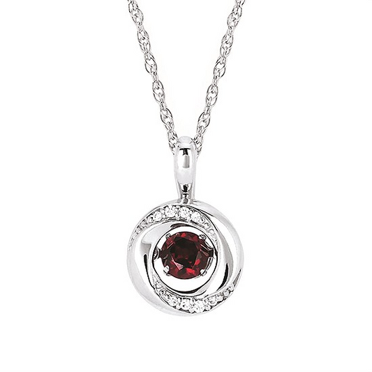 Shimmering Diamonds Garnet Drop Pendant