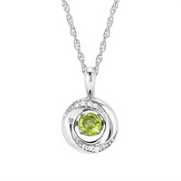 Shimmering Diamonds Peridot Drop Pendant