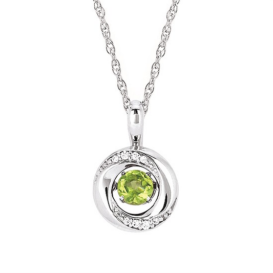 Shimmering Diamonds Peridot Drop Pendant
