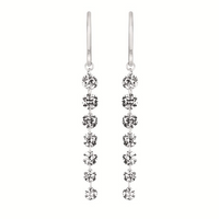 1.0cttw Modern French Hoops Lab Diamond Earrings in 14 Karat White Gold