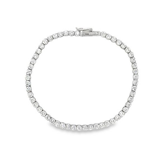 5cttw Classic Tennis LAB Diamond Bracelet in 14 Karat White Gold