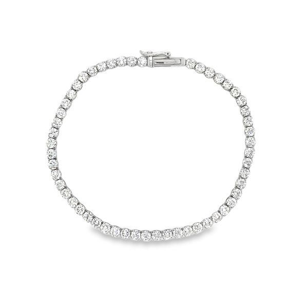 5cttw Classic Tennis LAB Diamond Bracelet in 14 Karat White Gold