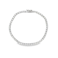 5cttw Classic Tennis LAB Diamond Bracelet in 14 Karat White Gold