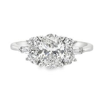 1-1/2 cttw Modern Accented LAB Created in 14 Karat White Gold
