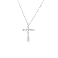 1/2cttw Religious Hidden Bail LAB Diamond Pendant/Necklace in 14 Karat White Gold