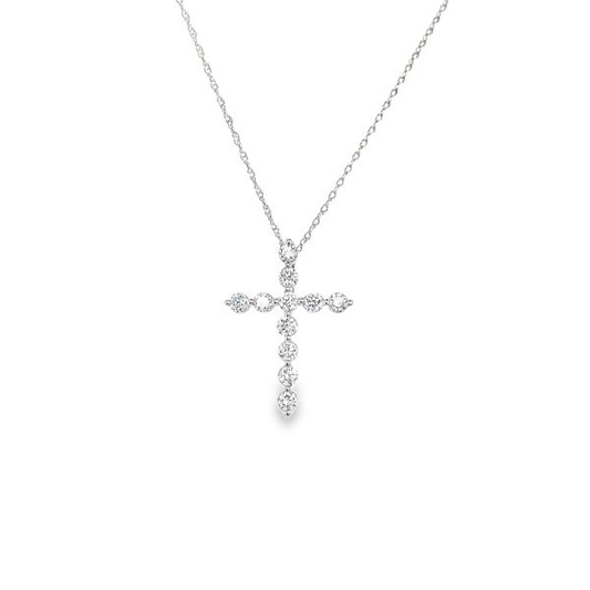 1/2cttw Religious Hidden Bail LAB Diamond Pendant/Necklace in 14 Karat White Gold