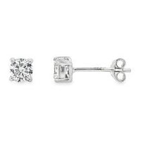 Round Brilliant Diamonds Stud LAB Diamond Silver Earrings