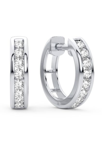 3/4cttw Classic Hinged Lab Diamond Earrings in 14 Karat White Gold