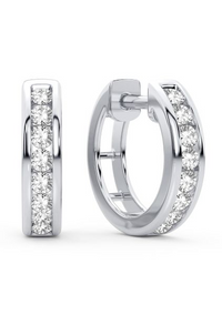 3/4cttw Classic Hinged Lab Diamond Earrings in 14 Karat White Gold