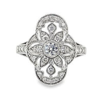 1/2cttw Vintage Inspired Vintage Inspired Fashion Ring in 14 Karat White Gold