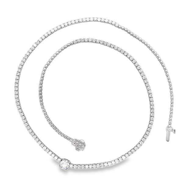 5cttw Classic Necklace LAB Diamond Pendant/Necklace in 14 Karat White Gold