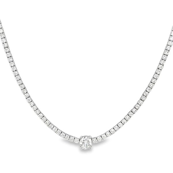 5cttw Classic Necklace LAB Diamond Pendant/Necklace in 14 Karat White Gold