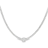 5cttw Classic Necklace LAB Diamond Pendant/Necklace in 14 Karat White Gold