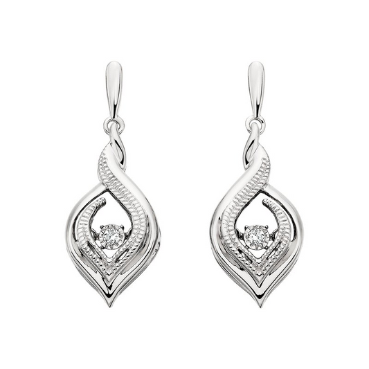 Round Brilliant Diamonds Dangle Earrings