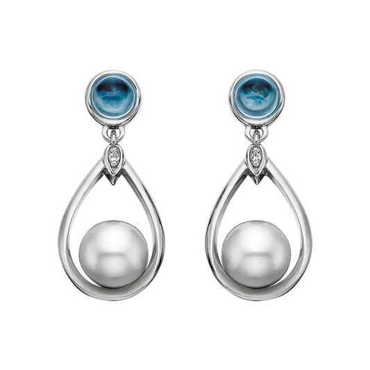 Round Pearls Dangle Earrings