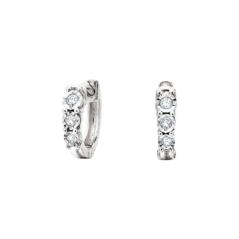 1/10 Cttw. Diamonds Huggie Hoop Earrings