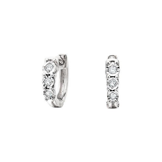 1/10 Cttw. Diamonds Huggie Hoop Earrings