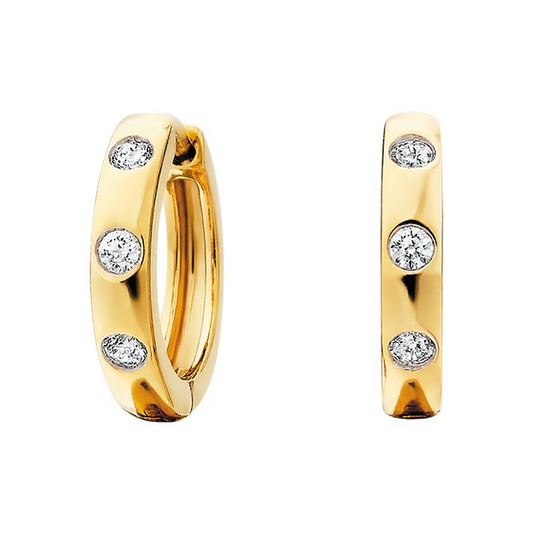 1/8 Cttw. Diamonds Huggie Hoop Earrings