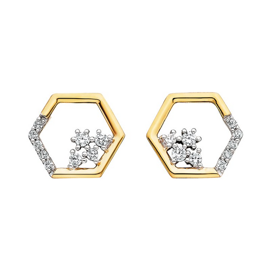 1/6 Cttw. Diamonds Geometric Earrings
