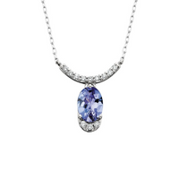 Tanzanite Statement Fashion Necklace in 14 Karat White Gold