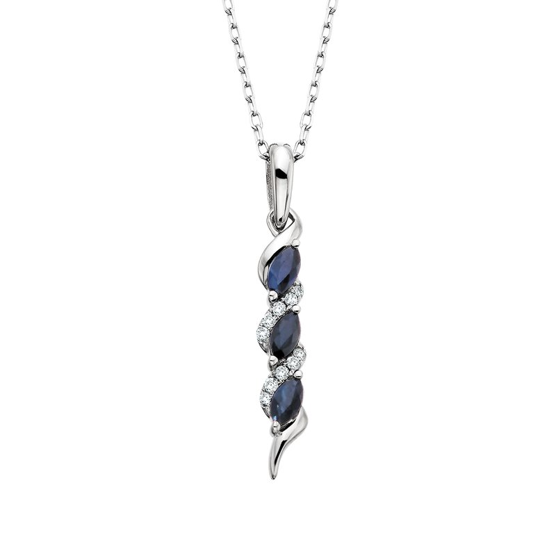 Sapphires Modern Pendant in 10 Karat White Gold