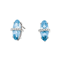 Topazes Modern Stud Earrings in 10 Karat White Gold