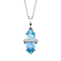Topaz Modern Pendant in 10 Karat White Gold