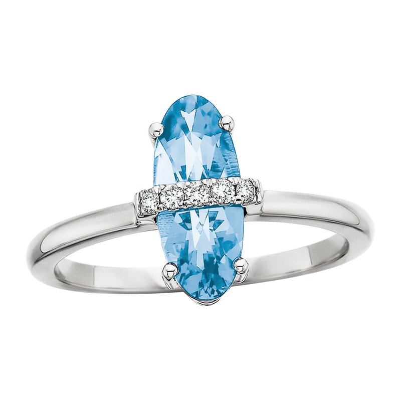 Topaz Modern Geometric Ring in 10 Karat White Gold