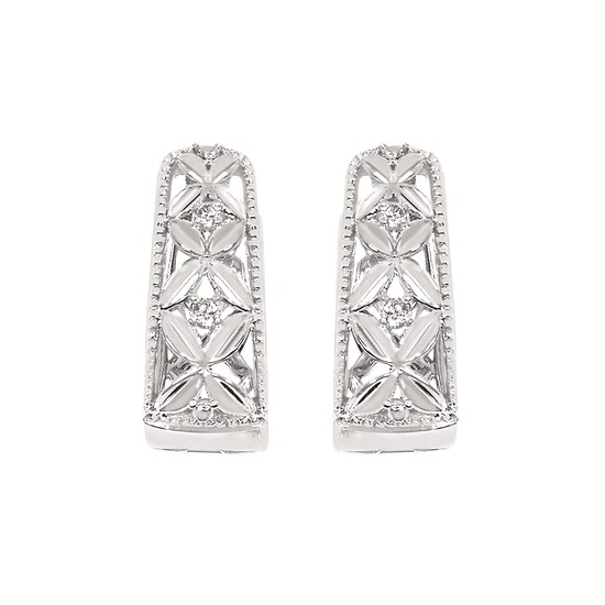 Round Diamonds Hoop Earrings
