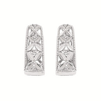 Round Diamonds Hoop Earrings